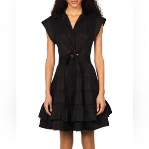 Sandro Elegant Black Tiered Fifi Dress / Size 34